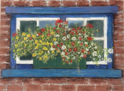 Painting a Floral Window Box in Soft Pastels